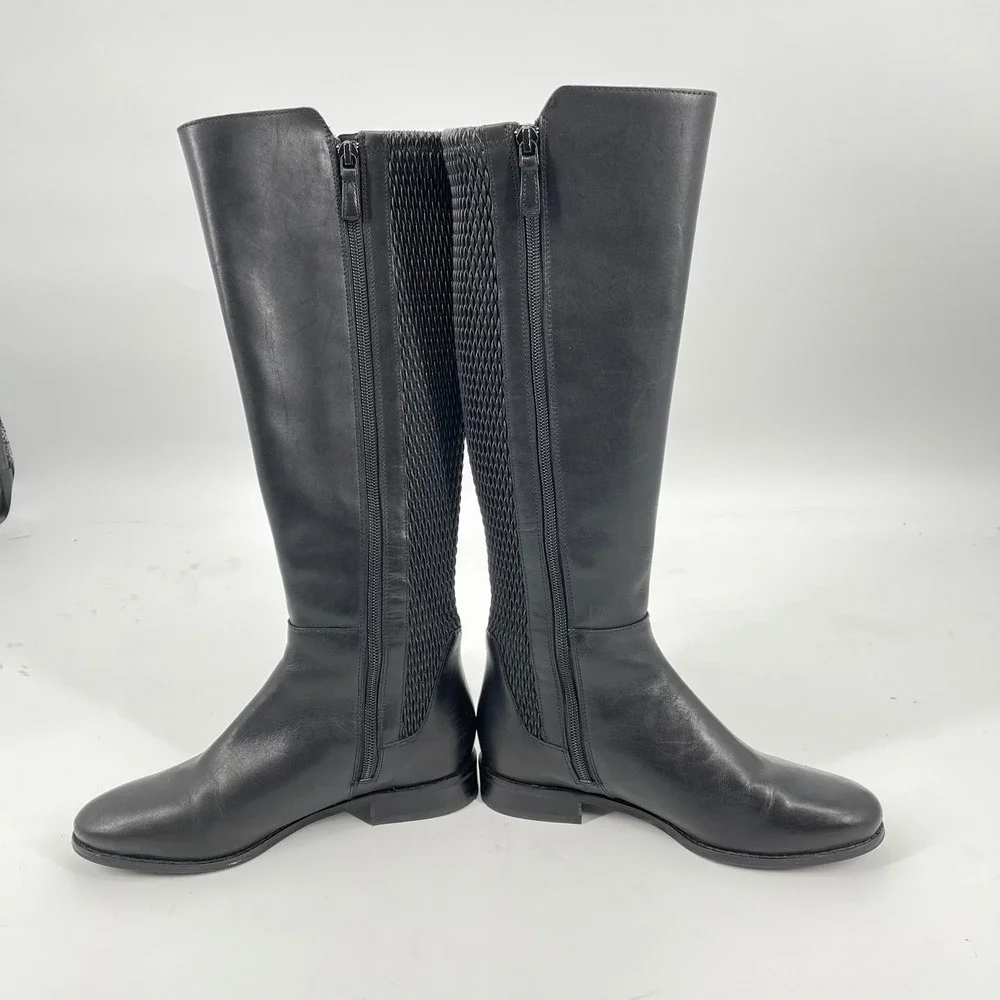 Cole Haan‎ Black Leather Knee High Riding Boots Women's Size 6B Equestrian